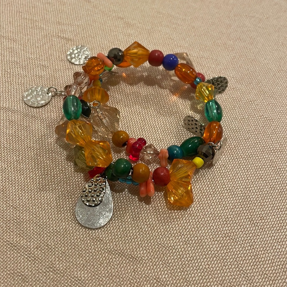 Multicolored multi bead bracelet